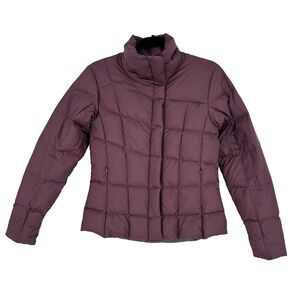 Nau Womens Quilted Down Puffer Jacket Size XS Purple Snap Lightweight Packable